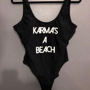 Black one piece swimsuit
